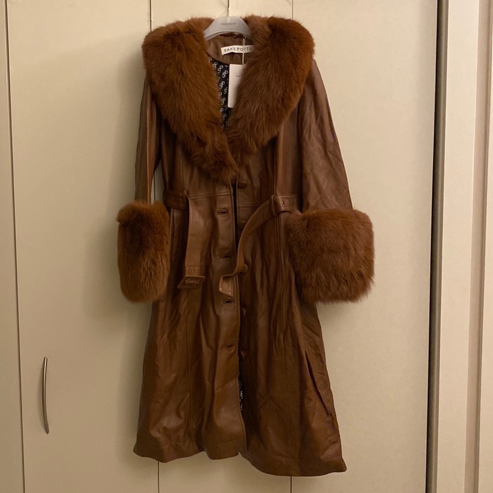 Saks Potts brown foxy coat.
